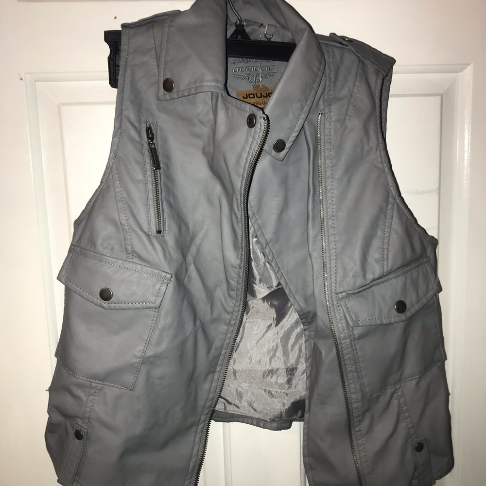 NWT Vegan gray leather vest